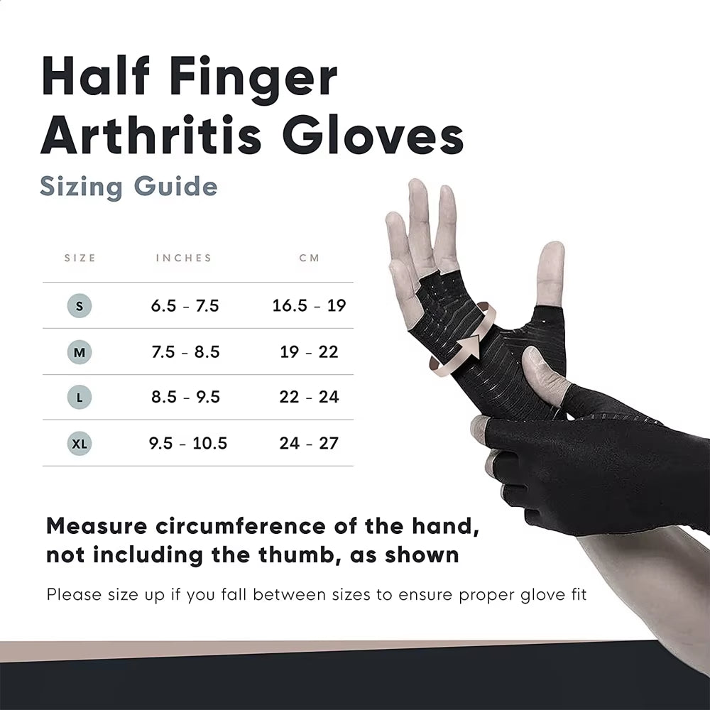 Copper Compression Arthritis Gloves, Best Copper Infused Fingerless Gloves,Healing for Arthritis,Pain Relief,Carpal Tunnel Aches